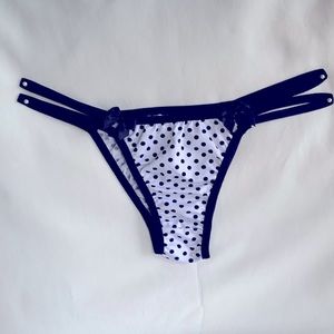 NWT Brazilian Style Women’s Pretty 🔥🔥Sexy Polka Dot Thong Black White Petite L